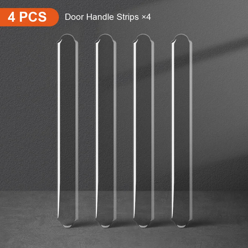Clear door handle guard strips, set of 4