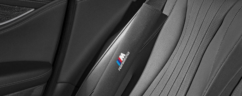 BMW seat belt shoulder pad, rear seat fit demonstration