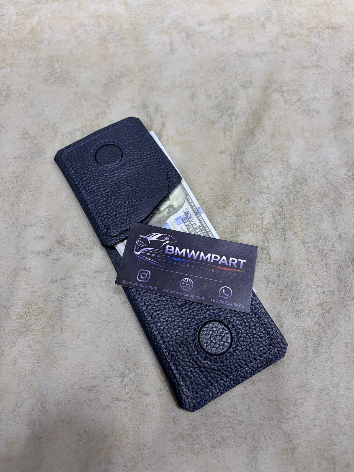 BMW Handmade Crazy Horse Leather Wallet – Custom Design Available