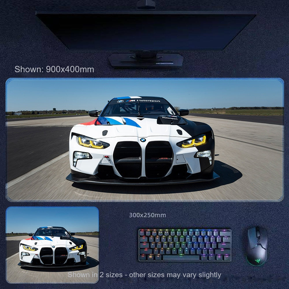 BMW M4 GT3 racing esports desk mat and mouse pad, livery design 2, large XL gaming mat