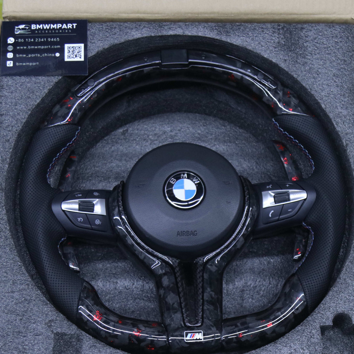 Customized Red Forged  Steering Wheel For BMW F Series