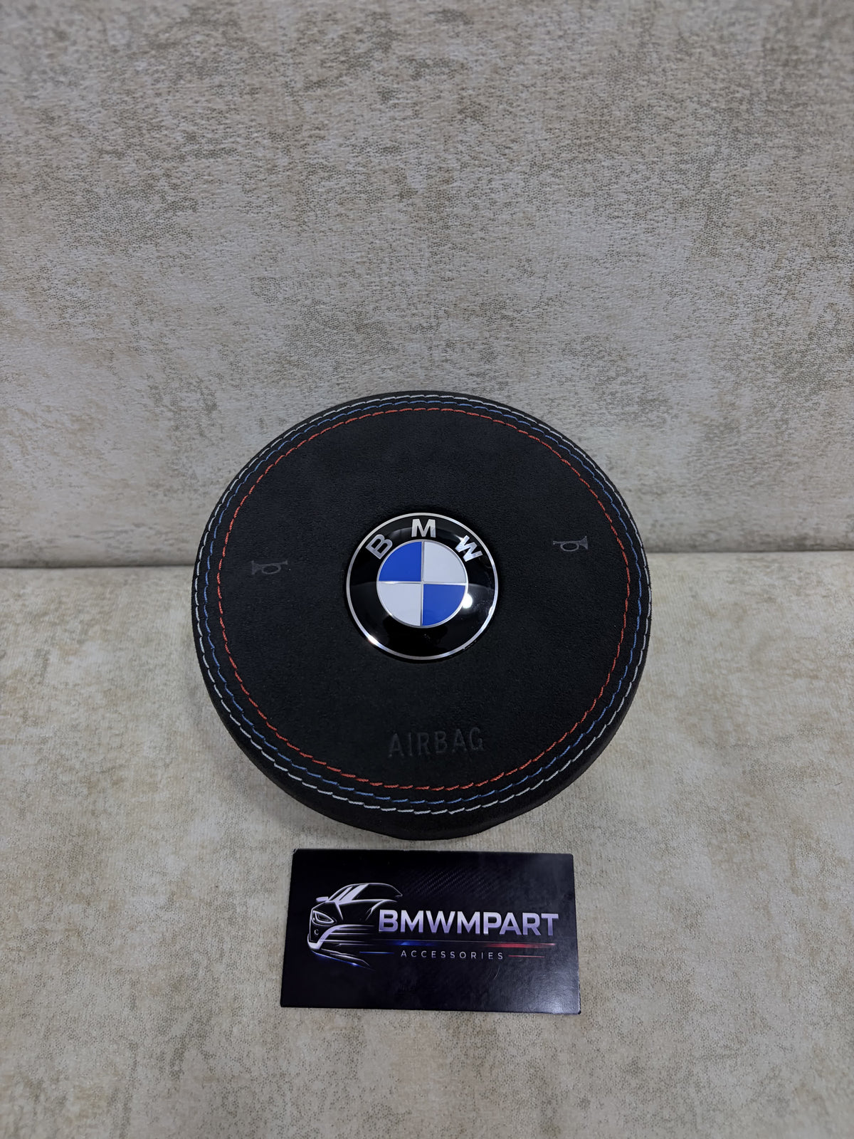 BMW F-Series Alcantara OEM Airbag M-Color Stitching - front view