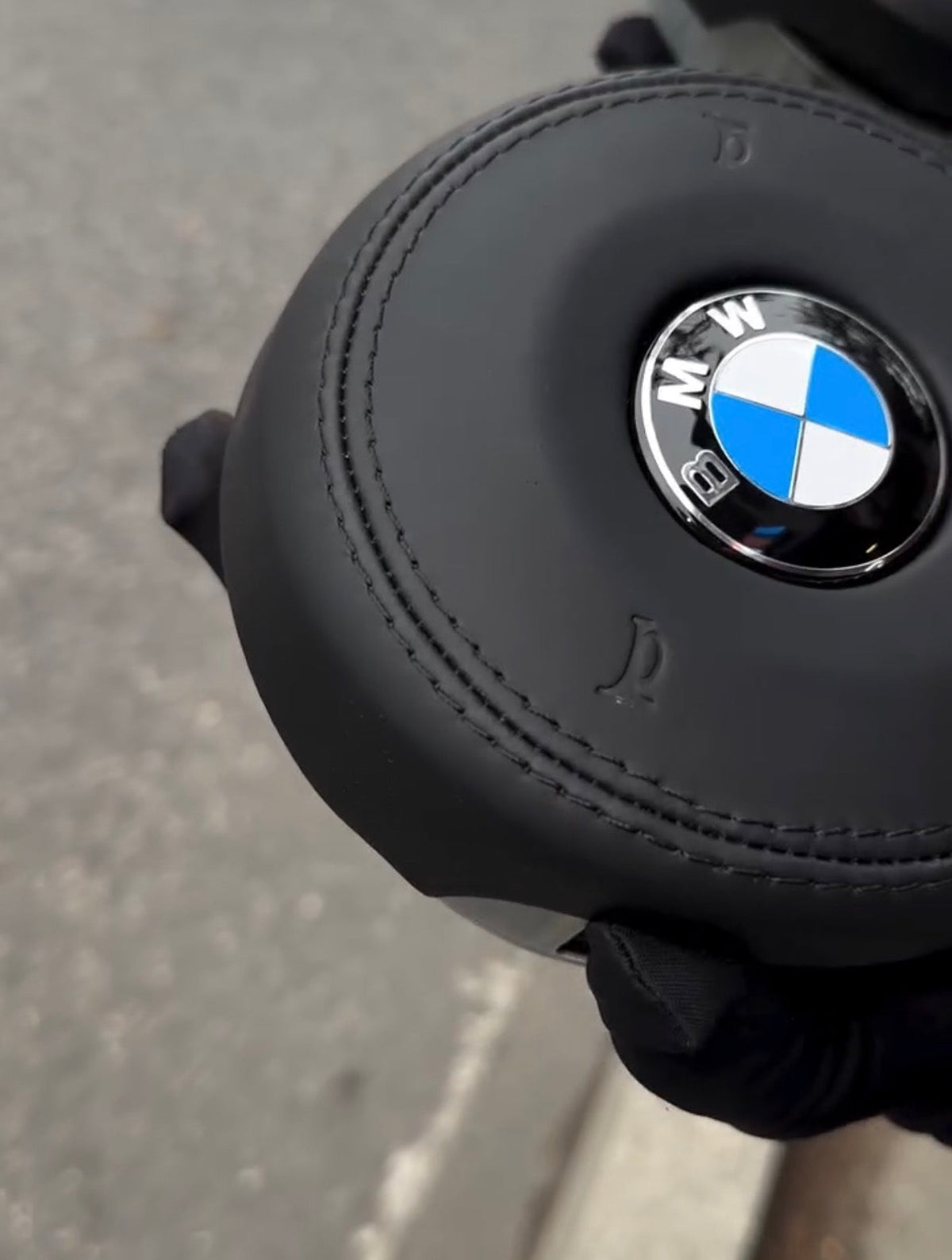 BMW F-Series Leather OEM Airbag - close up detail