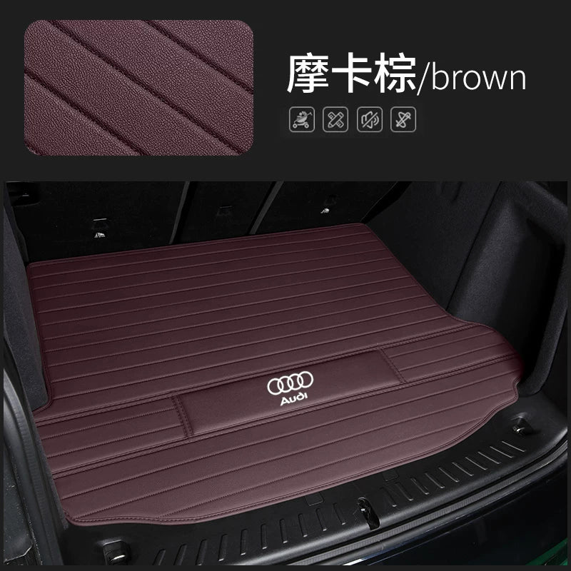 For Audi Q3 Q4 Q5L Q7 Q8 Leather Backup Mat A3 A4 A5L A6 A7 Car Trunk Mat