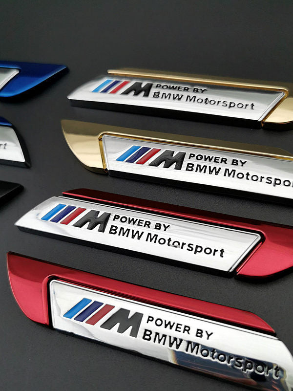 Emblemas laterales de guardabarros BMW M Power – Par