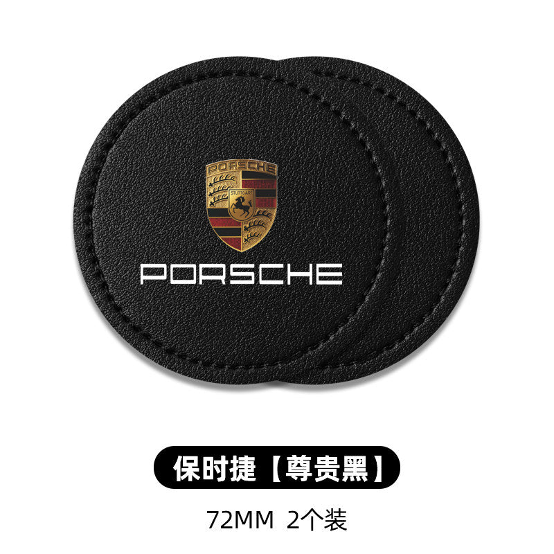 For Porsche cayenne panamera Macan 9117 18Taycan leather car water coaster