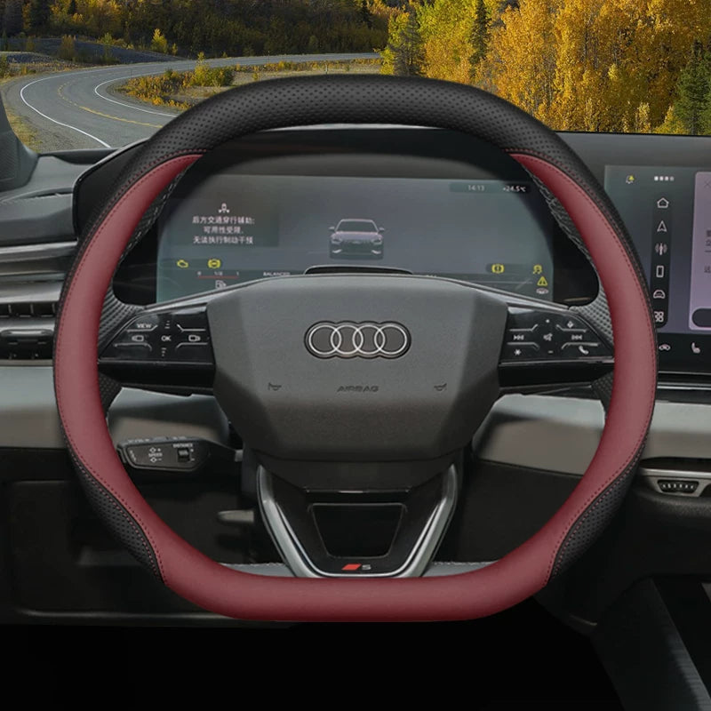 Audi steering wheel covers for new Q5L A5L A6L A4L A7L Q3 Q2L A3 A8 ultra-thin genuine leather handlebar covers