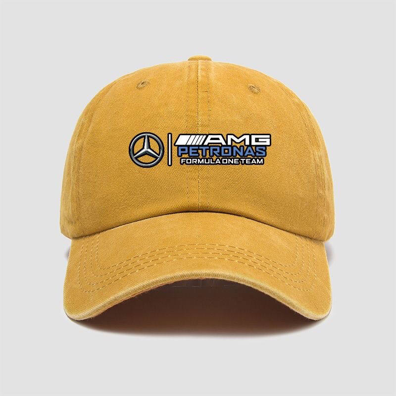 Mercedes-AMG Formula One Team vintage washed baseball cap in Yellow
