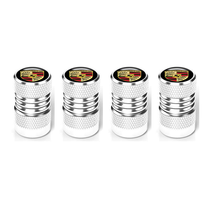 Porsche Crest Signature Tire Valve Caps – Knurled Metal Luxury Edition