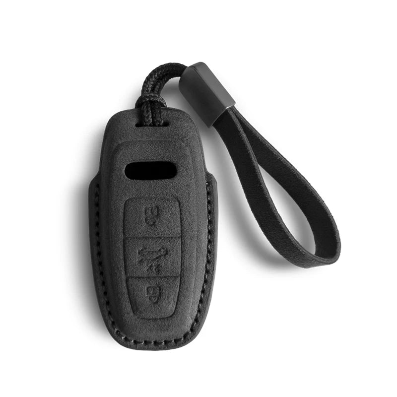 Audi Sport Suede Key Case – 3D Full-Wrap Stitched Cover in Four Signature Colours