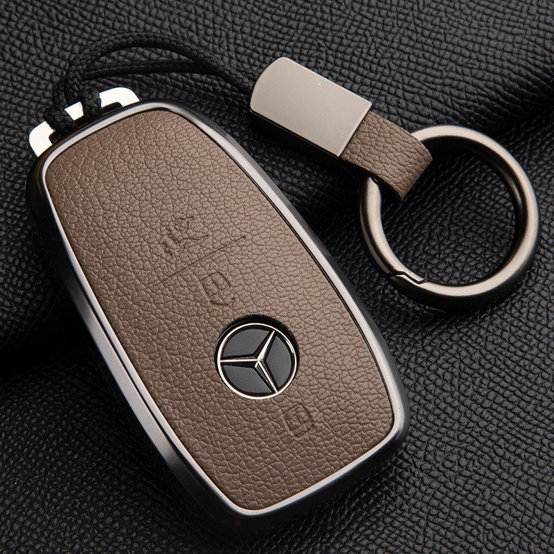 Funda premium de cuero genuino para llave Mercedes-Benz – Piel de cabra francesa suave para GLE, GLS, CLS, Clase S y Clase E