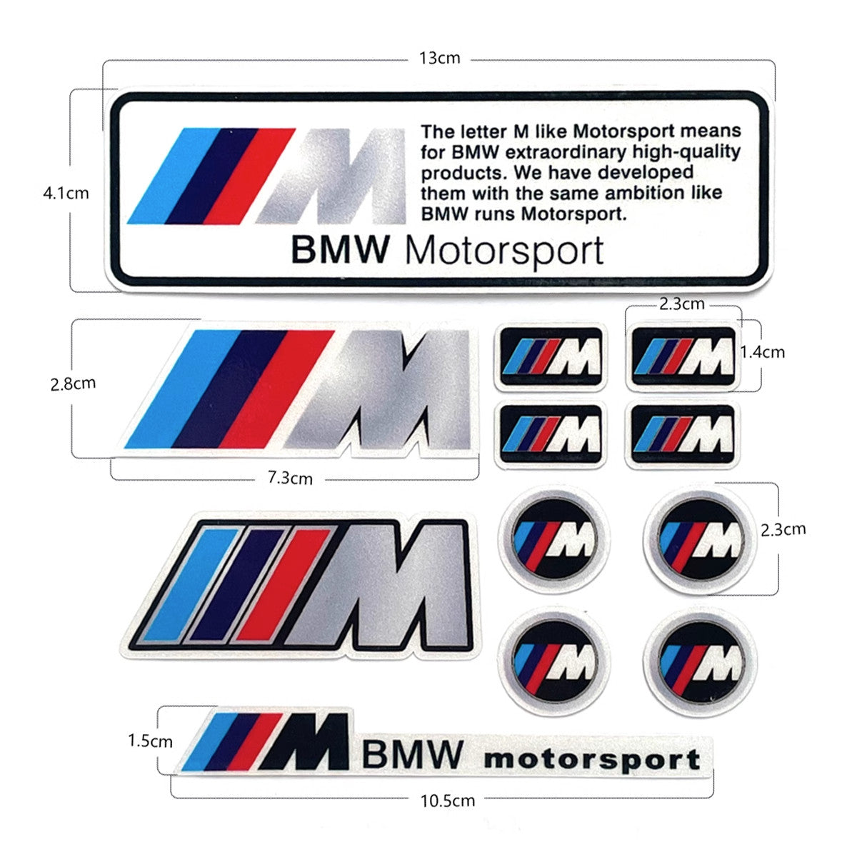BMW Motorrad Decal & Emblem Sticker Set - Reflective, Metal & Embroidered Styles