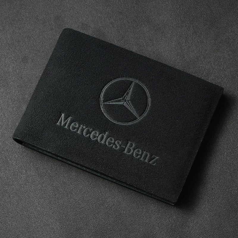 Mercedes-Benz Signature Suede License Cover – Embossed Star Bifold & Trifold Edition