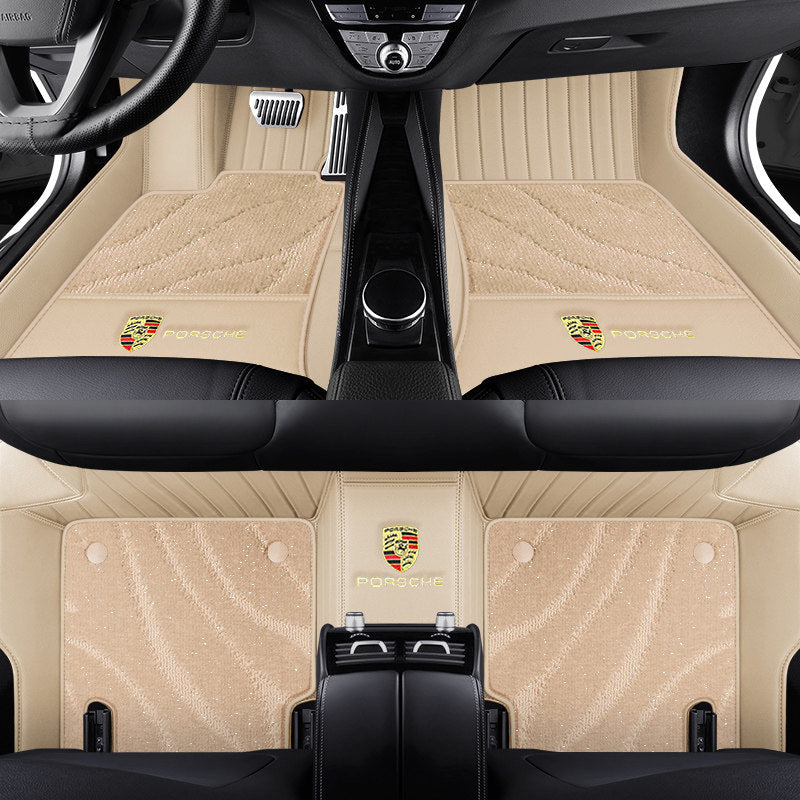 Porsche Signature Leather Floor Mat Set – Full-Surround Tailored Fit with Crest Emblem