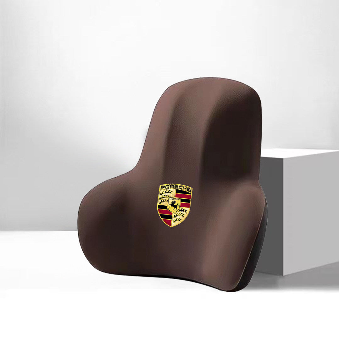 Porsche Grand Touring Headrest & Lumbar Pillow – Soft-Touch Ergonomic Comfort Edition