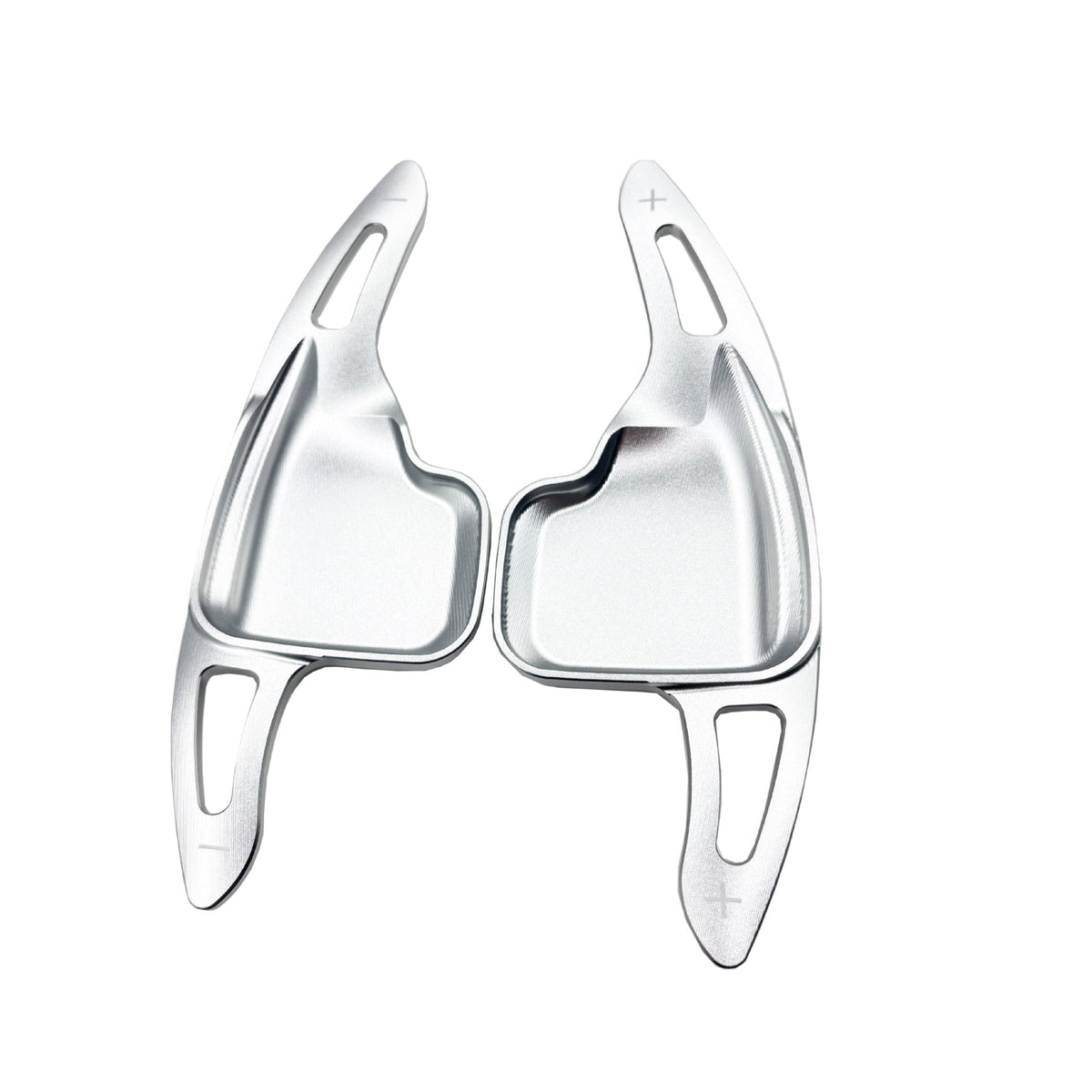 BMW aluminum paddle shifter extensions in silver