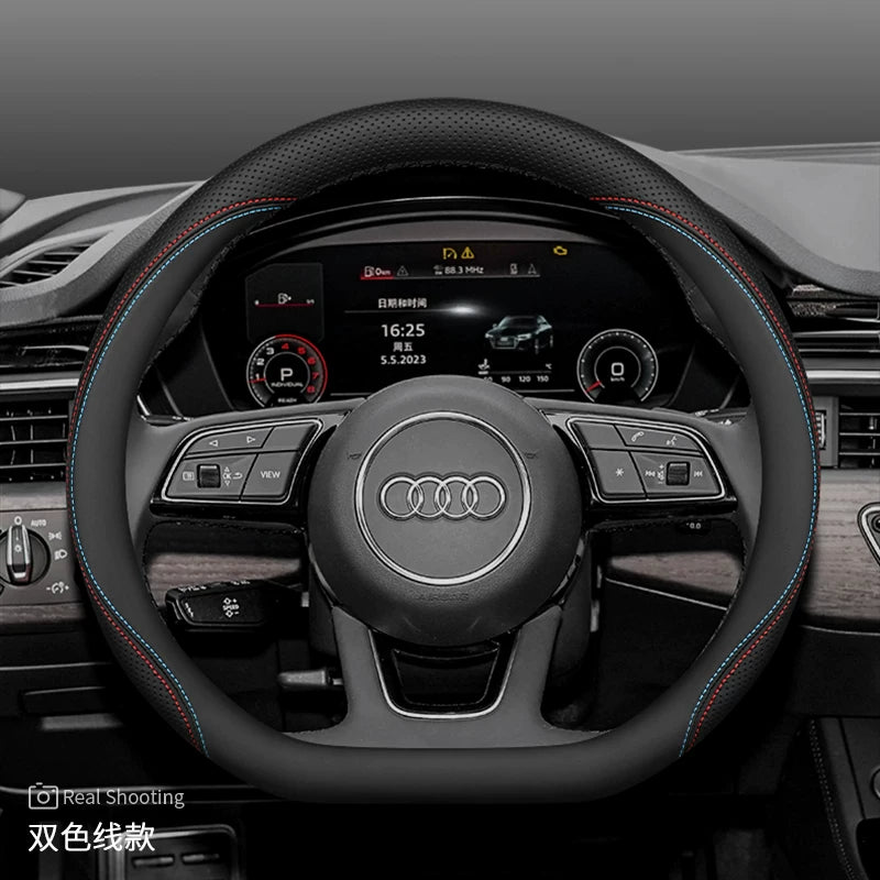 Audi steering wheel covers for new Q5L A5L A6L A4L A7L Q3 Q2L A3 A8 ultra-thin genuine leather handlebar covers