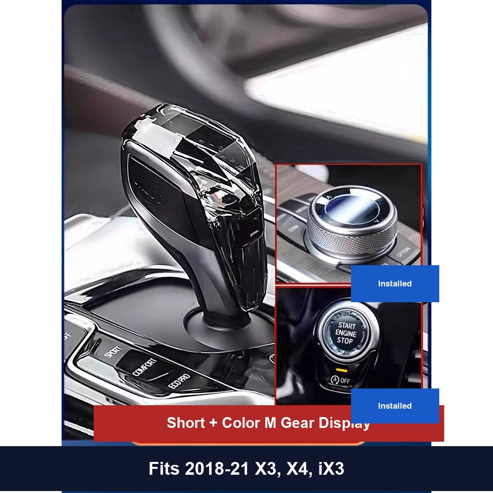 BMW Crystal Gear Knob - Short Style Color M Gear Display, 5 Series 7 Series 6GT