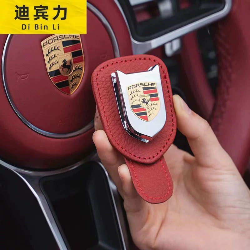 Suitable for Porsche Cayenne Macan 911 Panamera car glasses case, eyeglass clip, and interior modification accessories