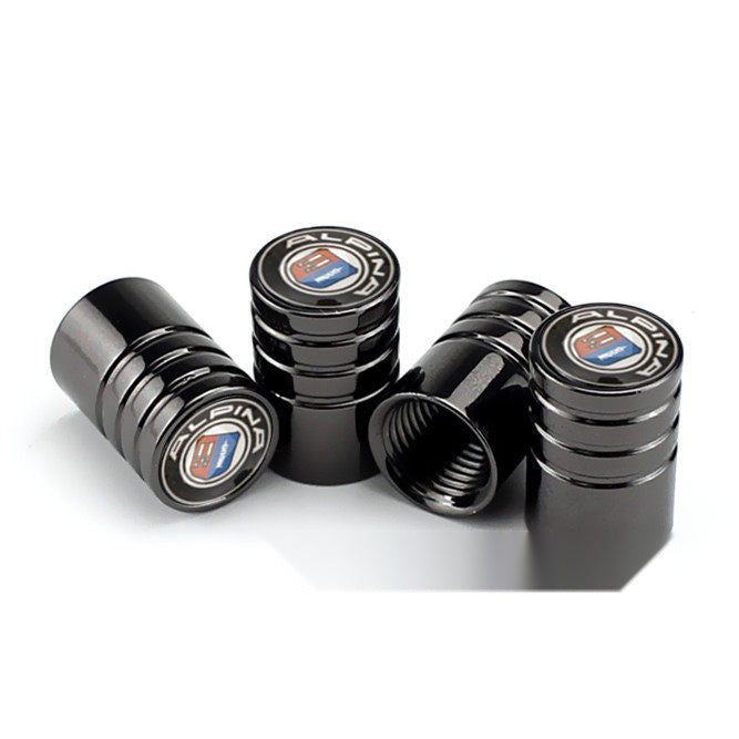 BMW Alpina black tire valve caps, set of four