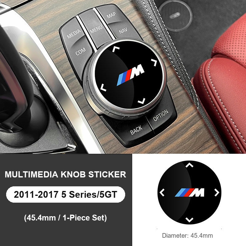 BMW multimedia knob M sticker for 2011-2017 5 Series/5GT, 45.4mm
