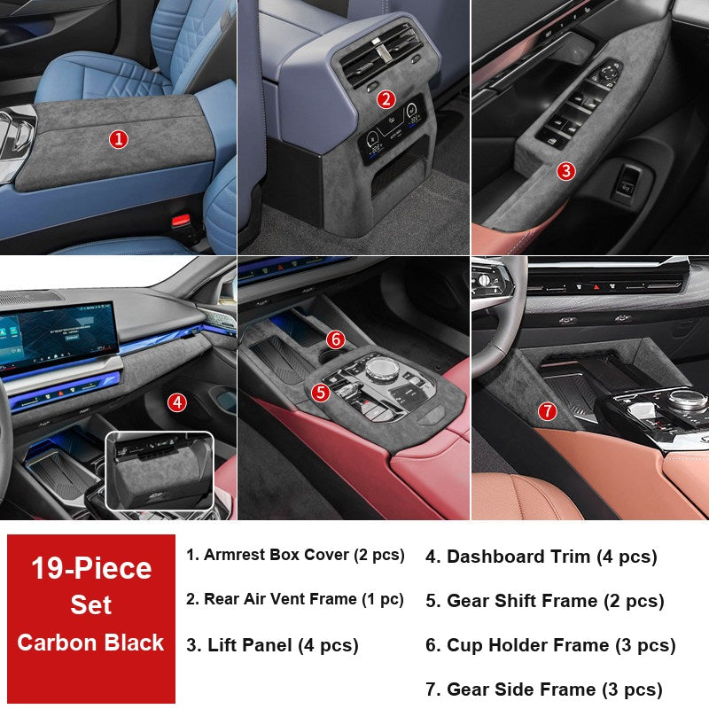 BMW 5 Series i5 full 19-piece interior set carbon black