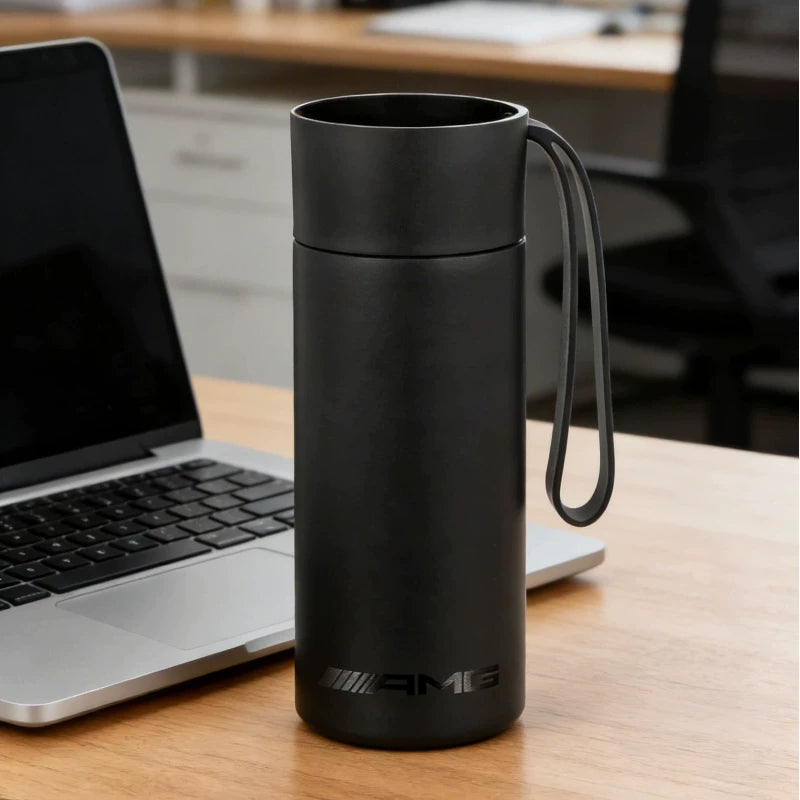 Mercedes-Benz Signature Insulated Travel Cup – Brushed 304 Stainless Steel with Carry Strap