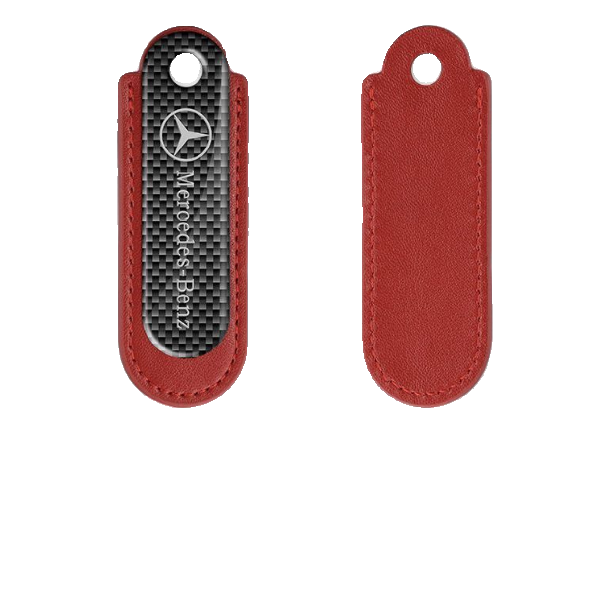 Car carbon fiber key buckle with car logo, wear-resistant, durable, good texture, heat-resistant, portable horseshoe buckle, anti-loss key chain