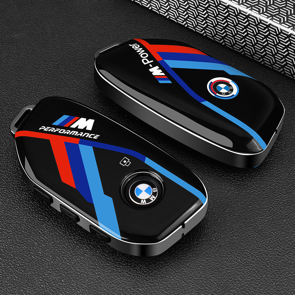 BMW Mineral Gray painted key case cover with color-changing Pixiu charm for 3 5 Series X1 X3 X5 i3 smart key