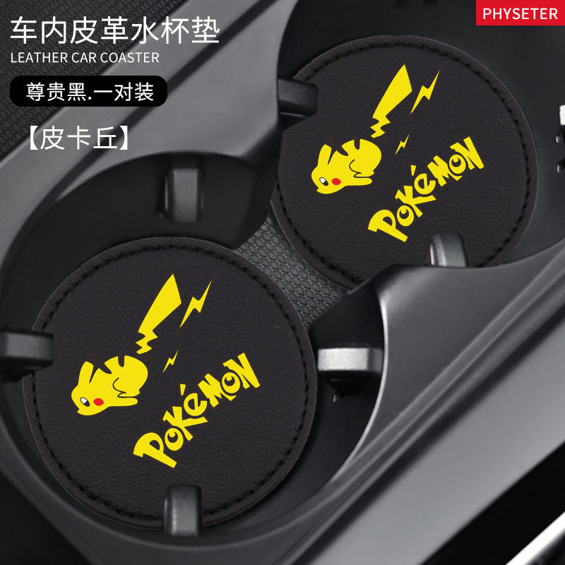 For Porsche cayenne panamera Macan 9117 18Taycan leather car water coaster