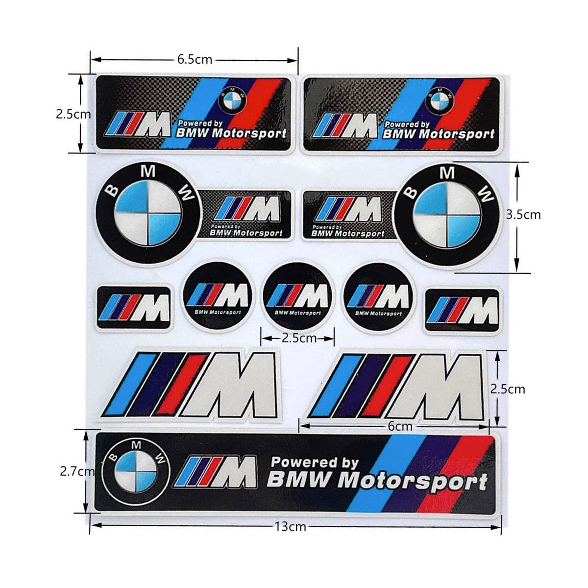 BMW Motorrad Decal & Emblem Sticker Set - Reflective, Metal & Embroidered Styles