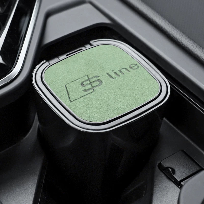 The car ashtray is suitable for BMW M STANDARD, AUDI RS, MERCEDES BENZ AMG, Volkswagen R suede multi-function ashtray