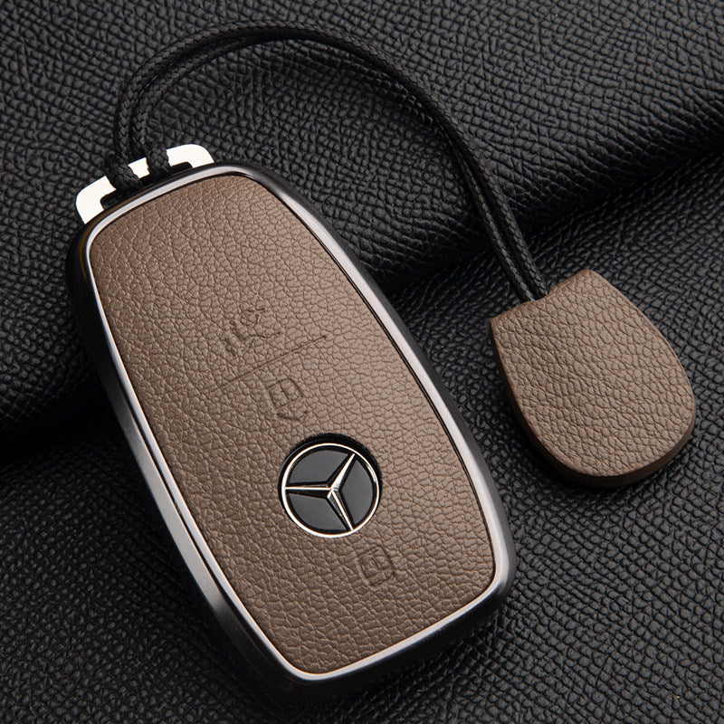 Funda premium de cuero genuino para llave Mercedes-Benz – Piel de cabra francesa suave para GLE, GLS, CLS, Clase S y Clase E