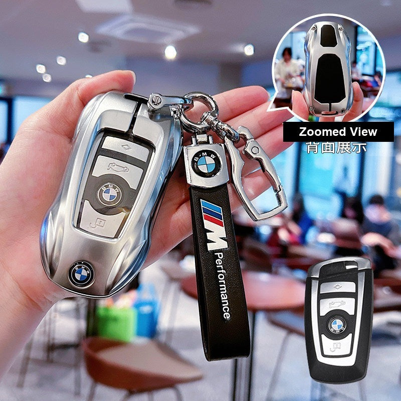 BMW key fob case - Style A Night Silver [with BMW Emblem Three-Piece Set]