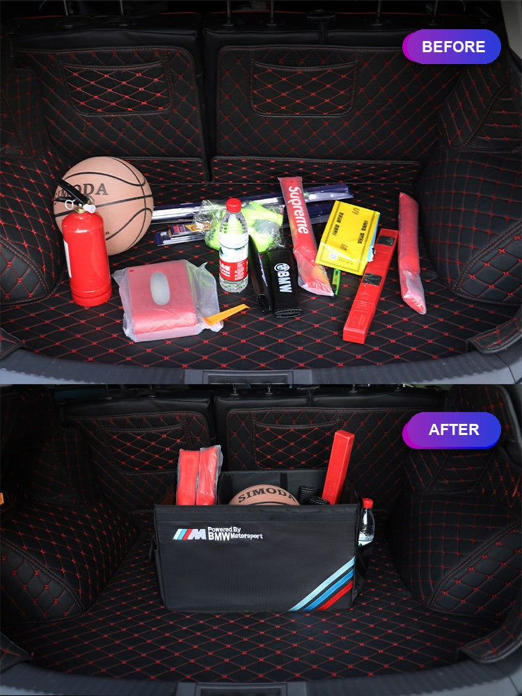BMW Trunk Storage Box - Before and After Organizing Comparison