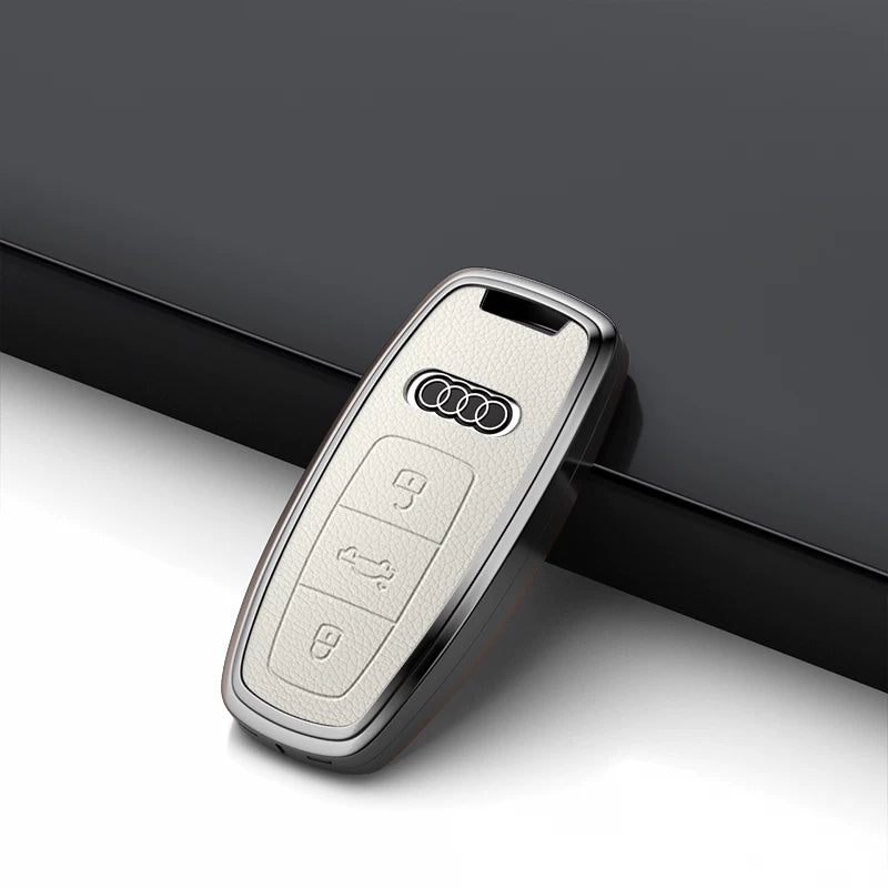 Audi Grand Touring Key Case – Satin Alloy Frame and Leather Inlay for A6L Smart Key