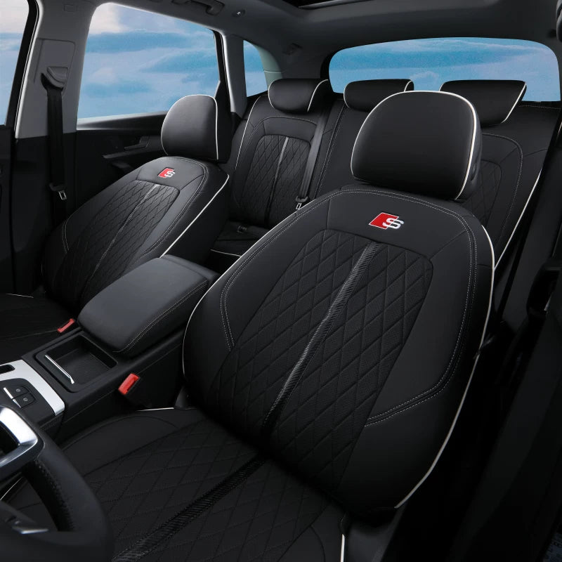 Audi Signature Full-Surround Seat Covers – Luxury Custom-Fit Leather and Suede Edition