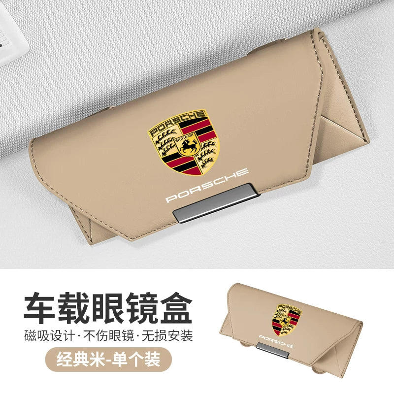Suitable for Porsche car glasses case Macam Palamela Taycan sun visor sunglasses clip storage