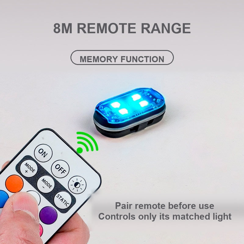 Wireless RGB LED strobe light with remote control, 8m range, memory function
