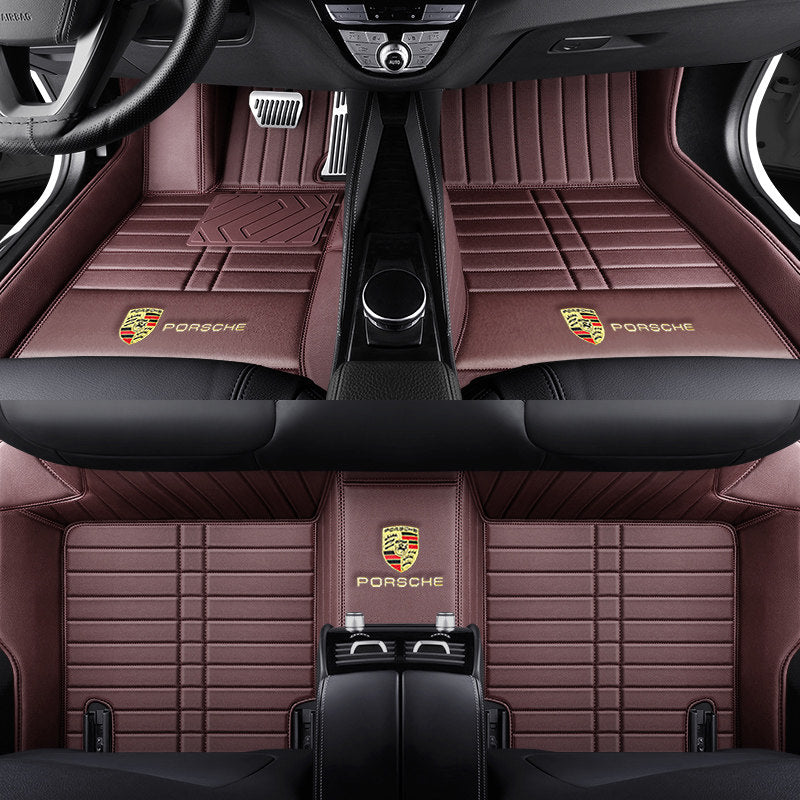 Porsche Signature Leather Floor Mat Set – Full-Surround Tailored Fit with Crest Emblem