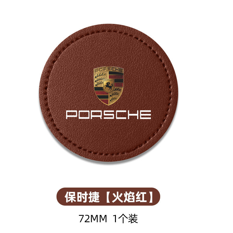 For Porsche cayenne panamera Macan 9117 18Taycan leather car water coaster