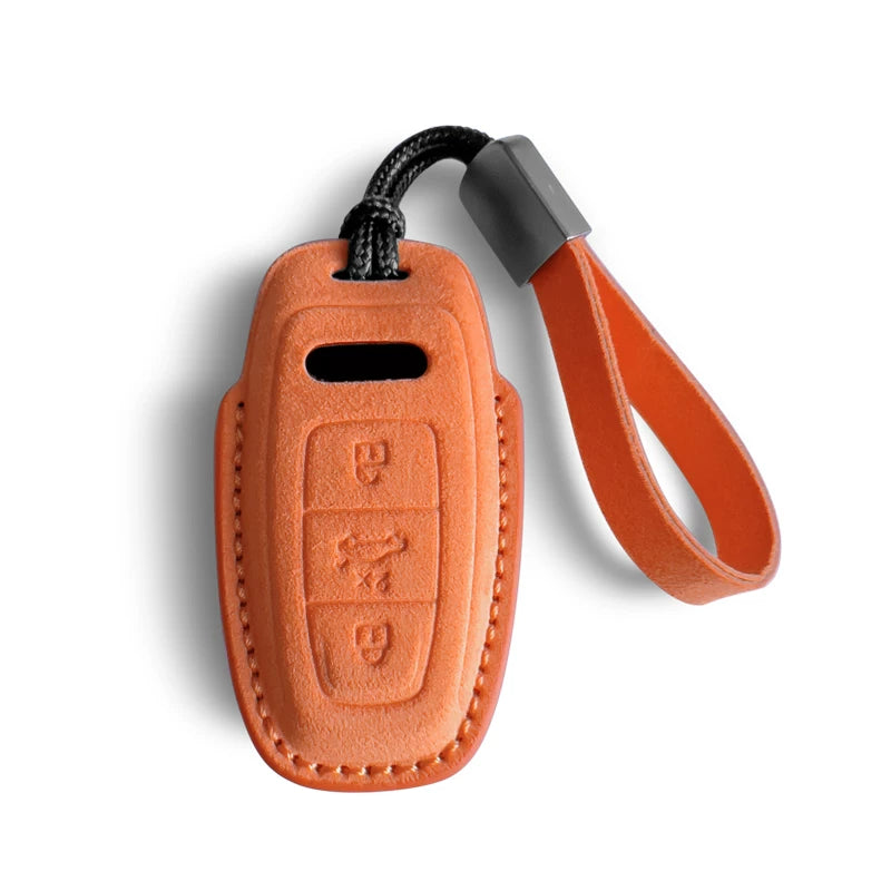 Audi Sport Suede Key Case – 3D Full-Wrap Stitched Cover in Four Signature Colours