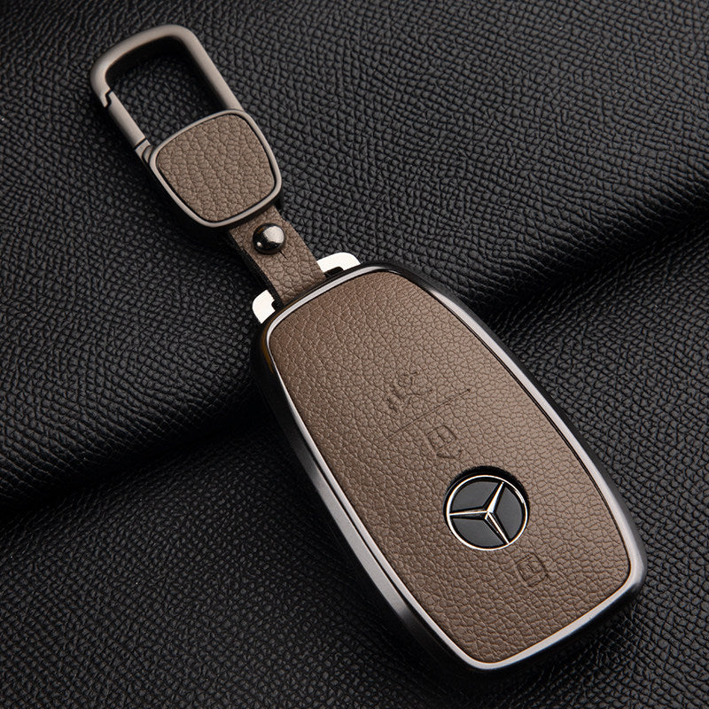 Funda premium de cuero genuino para llave Mercedes-Benz – Piel de cabra francesa suave para GLE, GLS, CLS, Clase S y Clase E