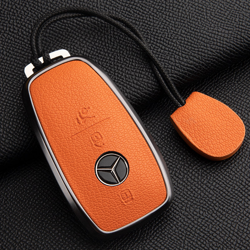 Funda premium de cuero genuino para llave Mercedes-Benz – Piel de cabra francesa suave para GLE, GLS, CLS, Clase S y Clase E