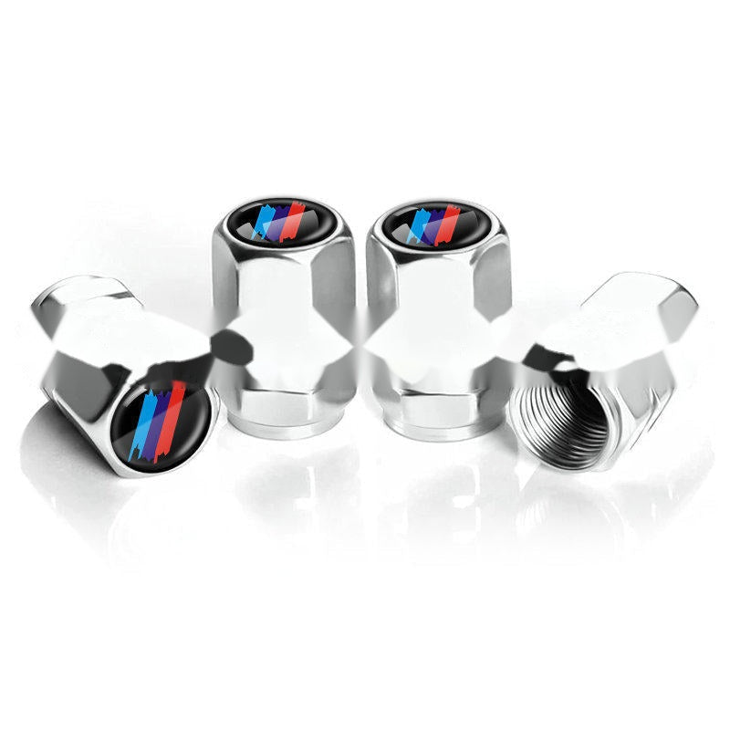 BMW M Splash silver tire valve caps, set of four