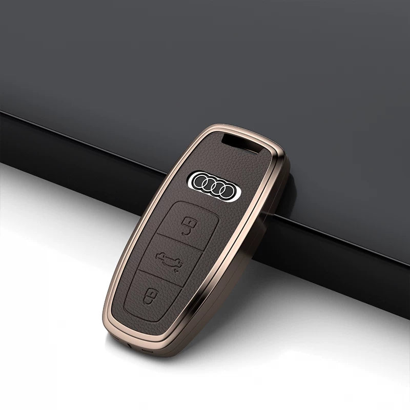 Audi Grand Touring Key Case – Satin Alloy Frame and Leather Inlay for A6L Smart Key