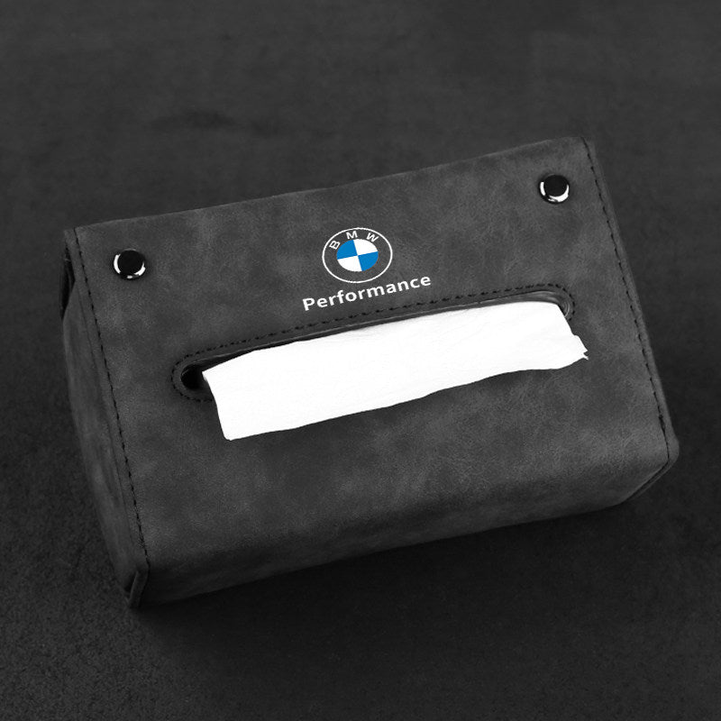 BMW roundel logo suede tissue box holder