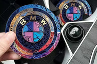BMW-logo kopholder-indsatser til bil – læderkantede (sæt med 2 stk.)