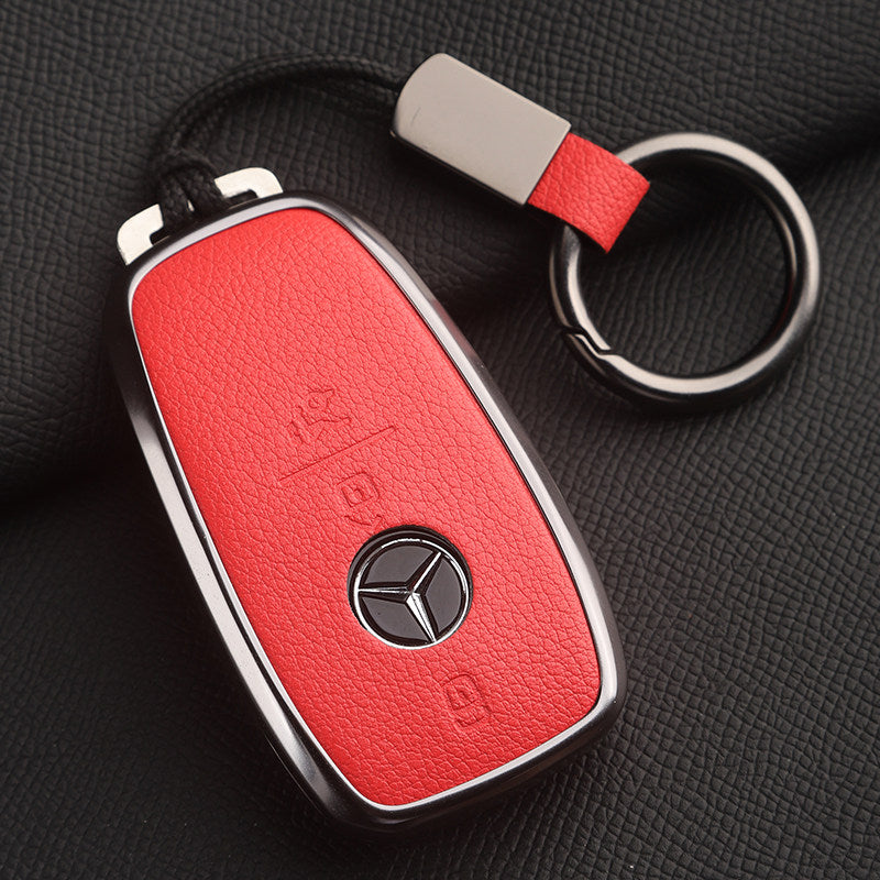 Funda premium de cuero genuino para llave Mercedes-Benz – Piel de cabra francesa suave para GLE, GLS, CLS, Clase S y Clase E