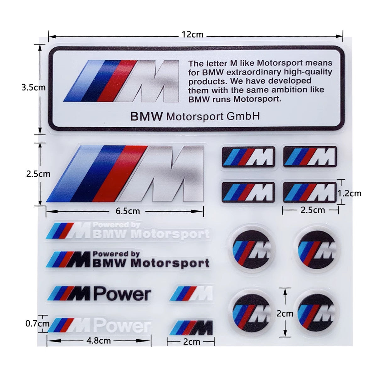 BMW Motorrad Decal & Emblem Sticker Set - Reflective, Metal & Embroidered Styles